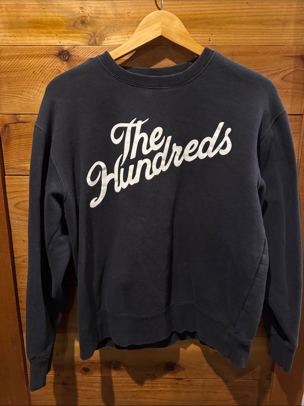 The Hundreds Black Crewneck with Cream Script